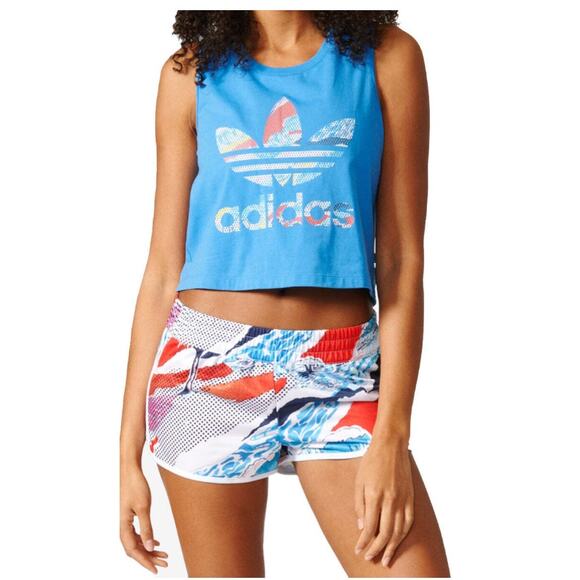 Adidas Women's Loose Crop Blue Tank Large - Picture 10 of 10
